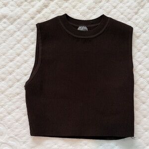 YoungLA Ribbed Sleeveless Crop Top - Black